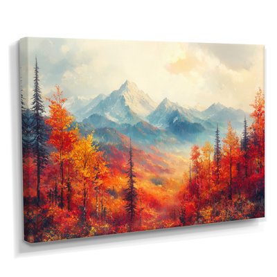 Art mural de la chaîne panoramique Gesemyer en automne I - montagnes