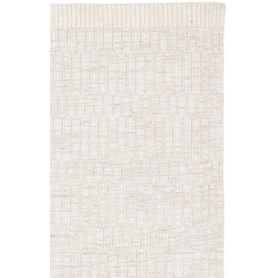 Martha Stewart Hand Loomed Wool/Cotton Solid Color Rug in Ivory/Gray