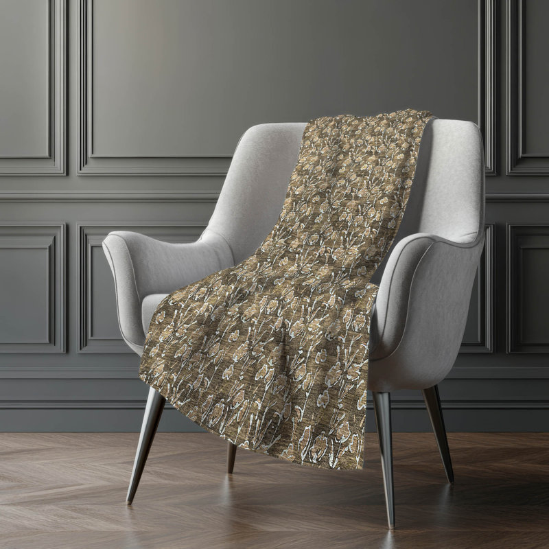 Jeté floral Sherpa ASB692 Addison, Brun