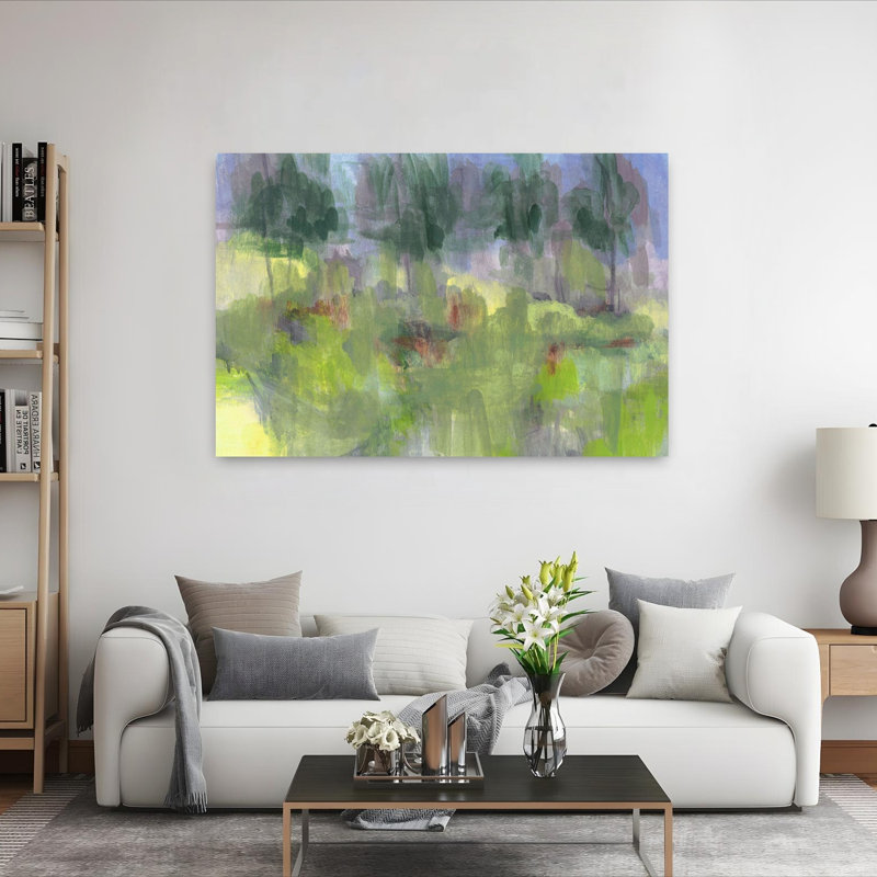 Tree Park Chartreuse 1 Piece Wrapped Canvas Wall Art, 152.4 cm H x 101.6 cm W