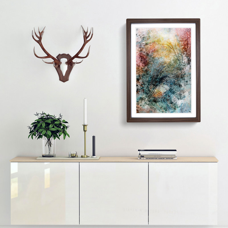 Romance of the Forest in Abstract - Picture Frame Painting Print, Walnut, 76cm H x 50cm W x 2cm D