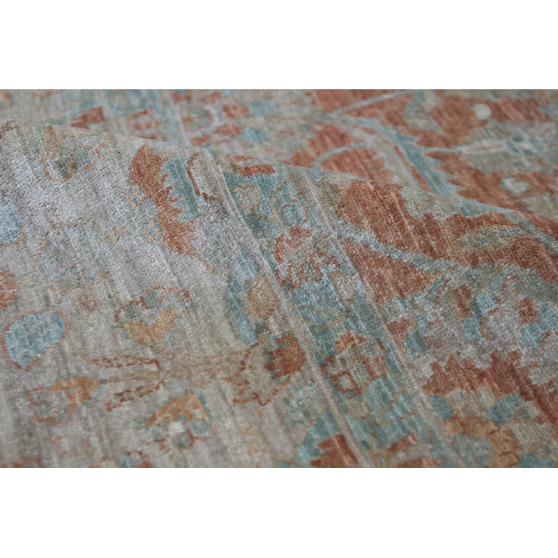 Hand-Knotted High-Quality Rust and Beige Area Rug