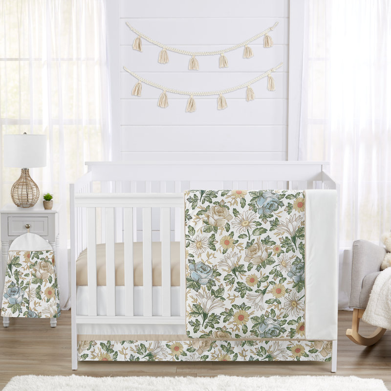 Ensemble de literie pour lit de bébé 4 pièces Vintage Floral