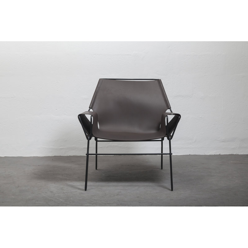 Perfidia Leather Lounge Chair, Brown Genuine Leather