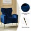 Fauteuil à oreilles en velours de polyester Tonas-466040034
