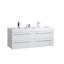 Jordyn 60 po L x 20 po P 4 tiroirs Meuble-lavabo avec évier double, Comptoir en Acrylique et armoire à pharmacie blanc et armoire à pharmacie-29832843