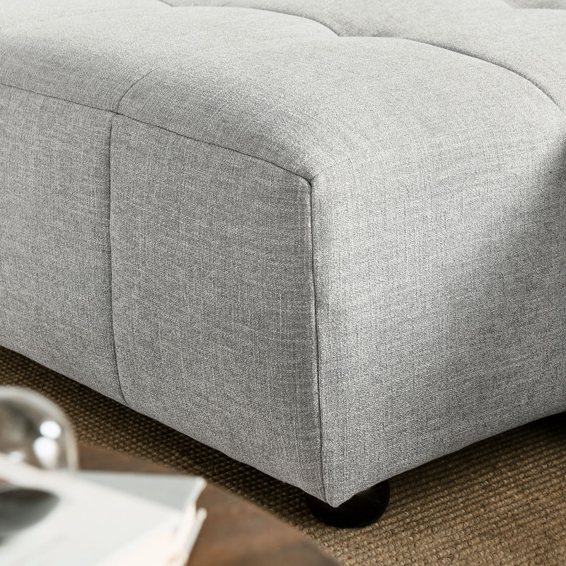 Liana Upholstered Fabric Modular Sofa With Chaise, Left Facing Hand, Pewter Fabric