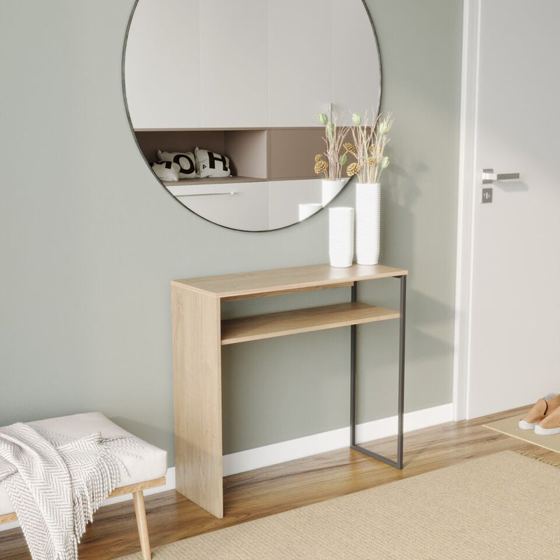 Quess 80cm Solid Wood Console Table, Oak