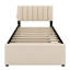 Lit plateforme tapissier avec lit gigogne-826299326