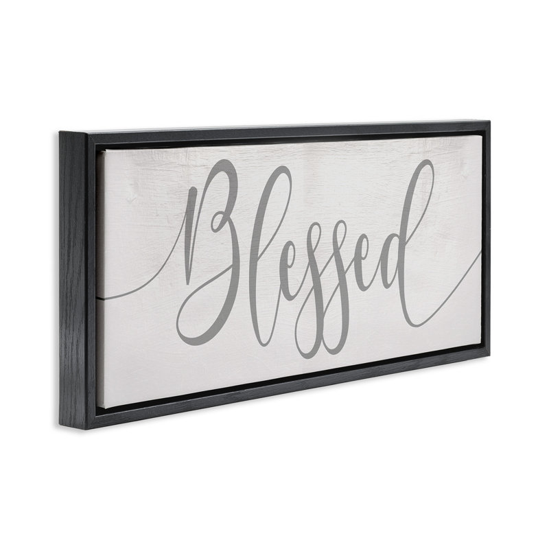 «Soft Blessed Typographie» par Daphne Polselli, Cadre flottant noir de jais, H 14 po x l 31 po