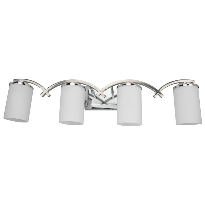 Qualls 4 - Light Vanity Light, Chrome, Clear