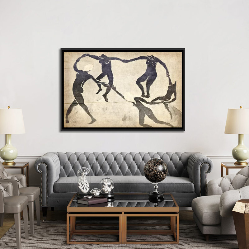 «Dance», impression sur toile tendue, Toile avec cadre flottant noir, Pas de tapis, H 32 po x l 48 po x P 1,5 po