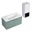 Meuble-lavabo flottant 36 po avec lavabo en résine en forme de goutte, armoire latérale et portes à fermeture en douceur