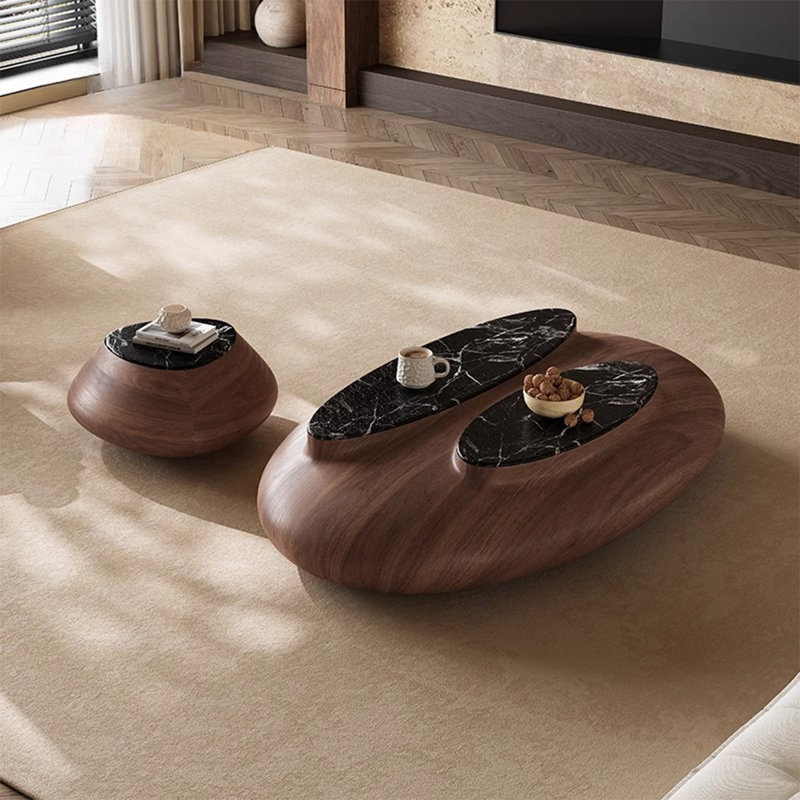 47.24" Artificial Walnut Veneer Coffee Table Set
