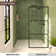 Hilma 34 In. W X 72 In. H Fixed Framed Shower Door In Matte Black Finish With Patterned Glass