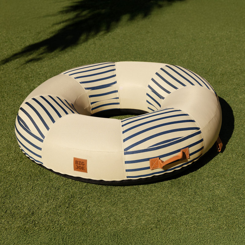 Big Joe Lux Ring Premium Pool Float, Cape Stripe, Durable UV Protected, Navy/Ivory Cape Stripe