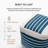 Krikor 20" Sailor Blue Striped Upholstered Pouf Ottoman-117292556