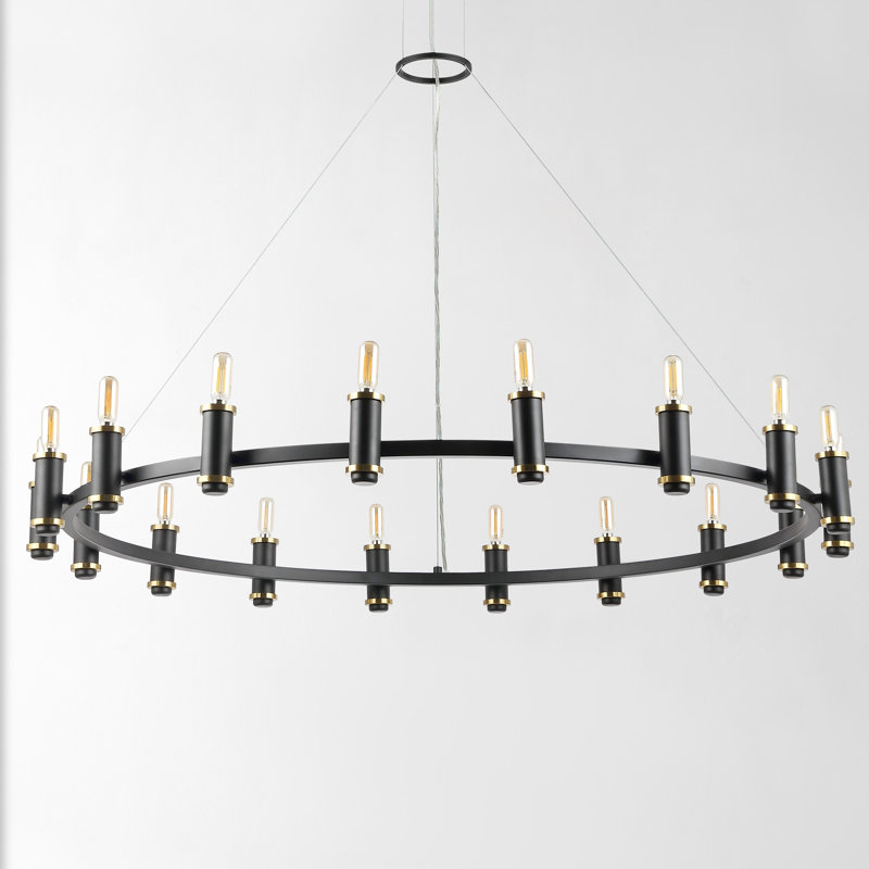 Lustre en roue de chariot à 18 lumières à intensité variable Huffins