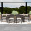 Ensemble de salle à manger d'extérieur en bois d'acacia 7 pièces avec chaises rembourrées et conception peu encombrante-2123461278