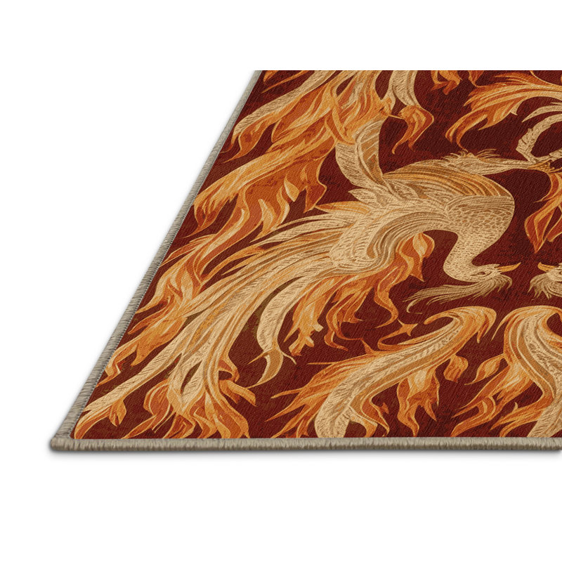 Tapis brun français lavable à la machine, Rond 8 pi