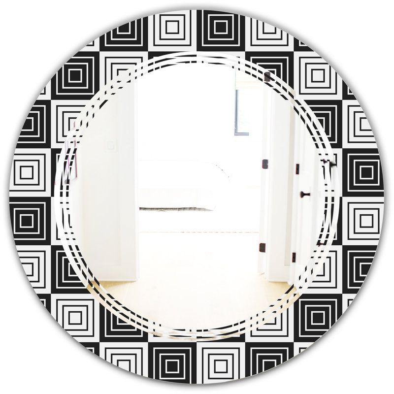 Miroir mural moderne sans cadre monochrome Mono, H 23,6 po x l 23,6 po
