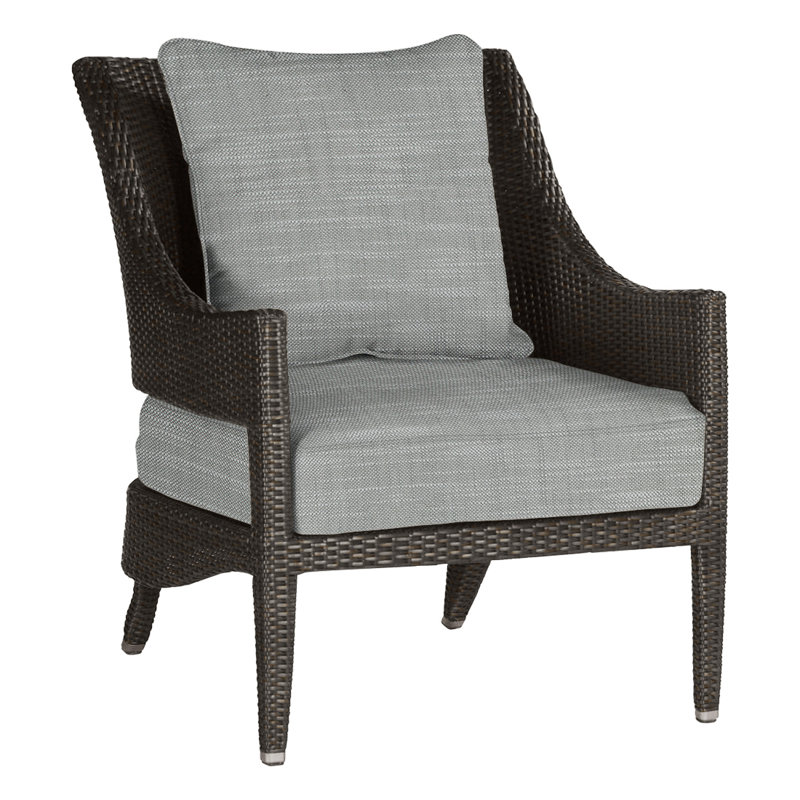 Athena Patio Lounge Chair with Cushions, Black Walnut, Tweed Toffee, Welt