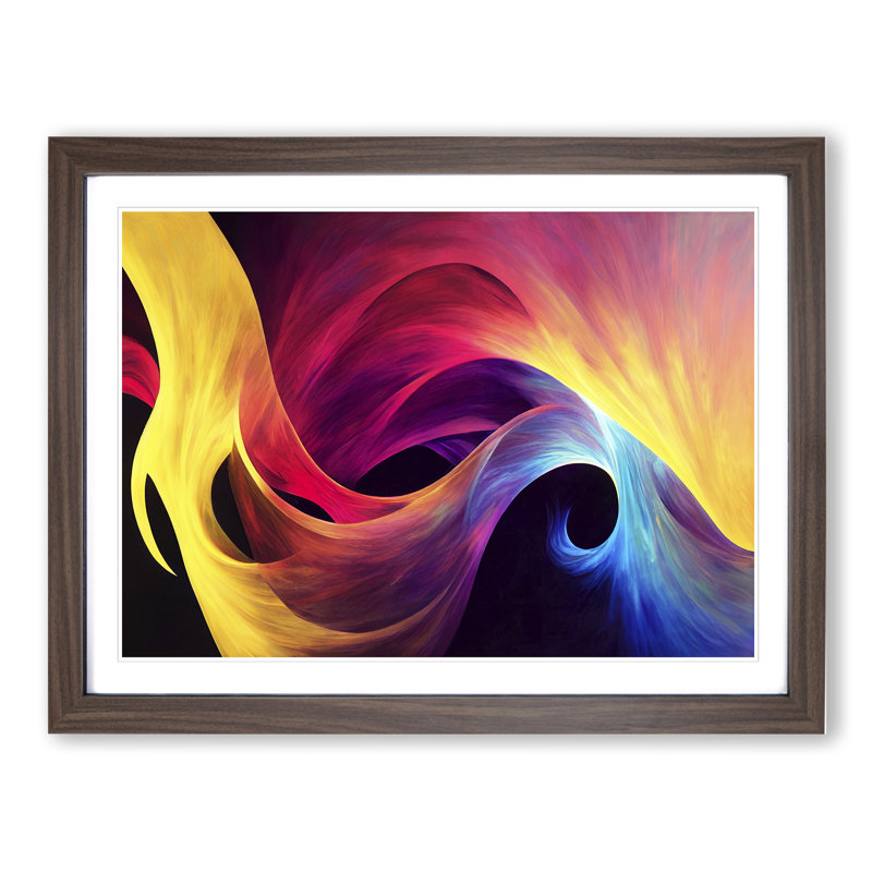 Beautiful Modern Abstract - Single Picture Frame Print, 25cm H x 34cm W x 2cm D, Brown Framed