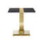 Table de bout luxueuse 1 pièce, base en forme de O, meubles de salon en acier inoxydable noir et doré