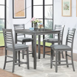 Chaarvi - Person Solid Wood Solid Wood Top Four Leg Dining Set