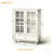 Minimalist White Buffet Cabinet, Modern Wooden Storage Sideboard With Double Glass Doors & Drawer-1843020059