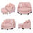 Chenille Two-Seater Chaise Sofa with Irregular Armrests, Matching Ottoman with Storage, Includes 2 Throw Pillows for Living Room & Bedroom-1330590037