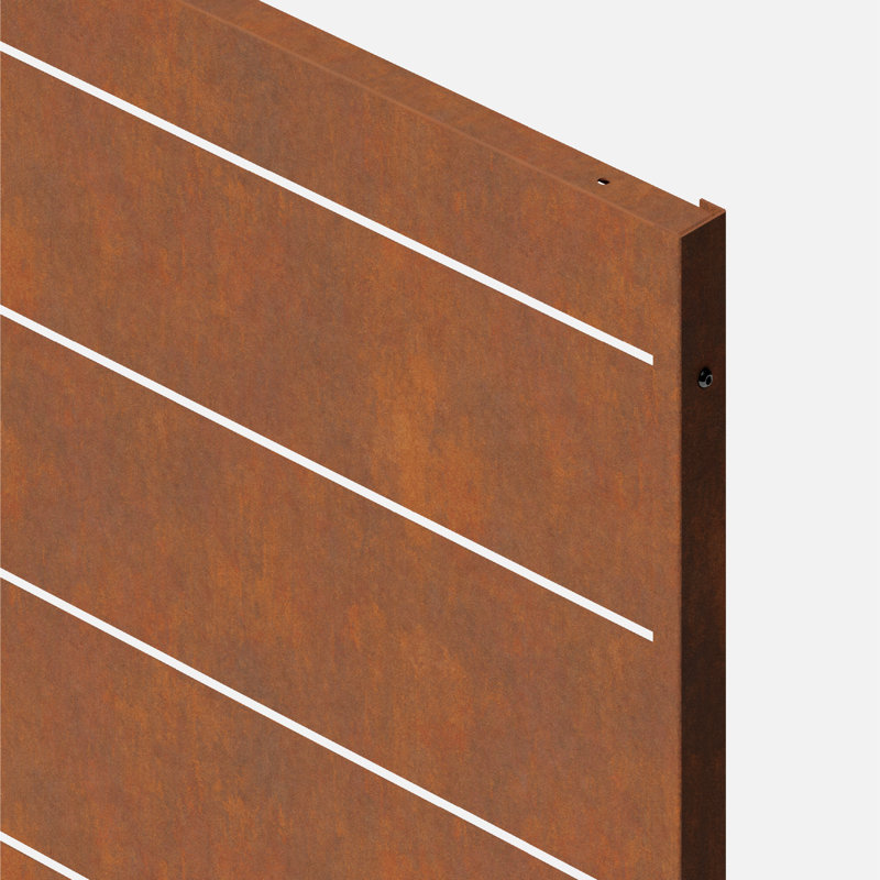 Corten Steel 76" Folding Privacy Screen for Outdoor Spaces