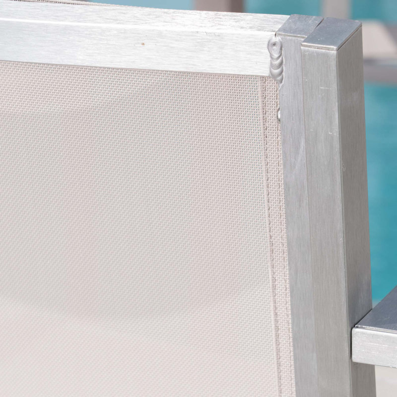 Tabourets 29,50 "avec structure en aluminium antirouille argenté, ensemble de 2