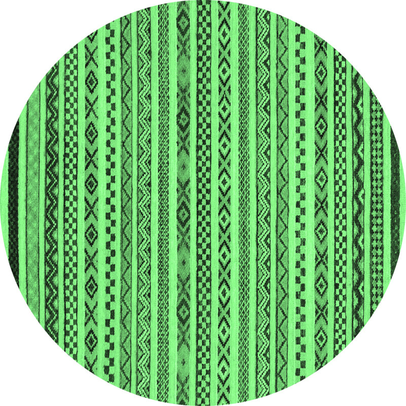 Washable Geometric Indoor Rug, Round 6'