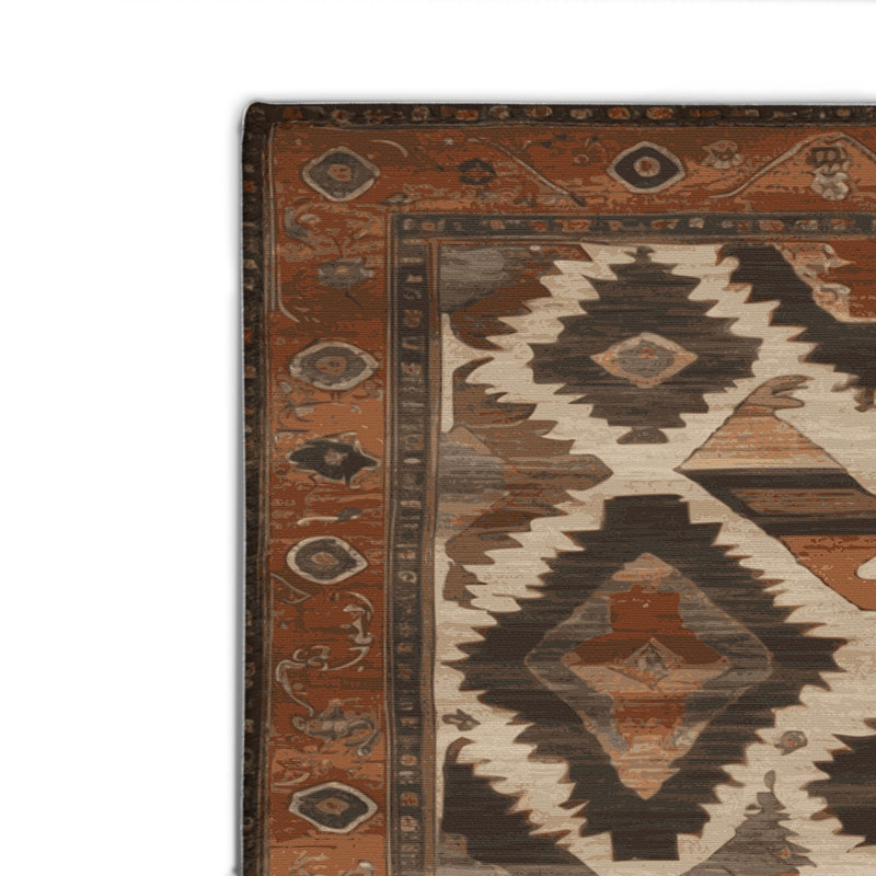 Persian Brown Indoor and Outdoor Area Rug, Rectangle 2' x 3'