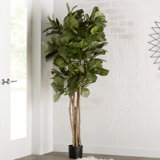 72'' Faux Fiddle Leaf Fig Tree in Planter