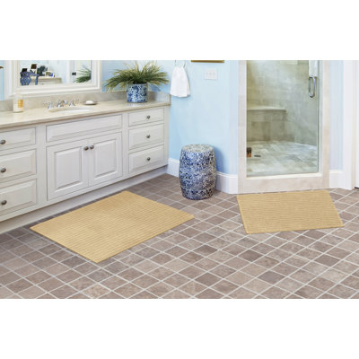 Viridian Nylon 2 Piece Bath Rug Set with Non-Slip Backing