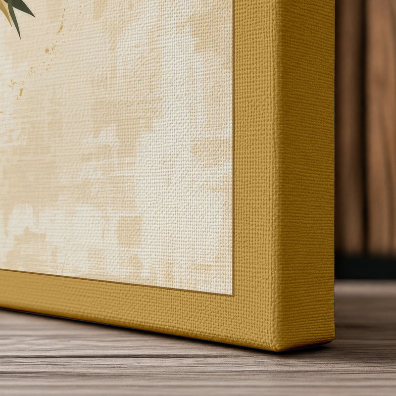 Bamboo in Ink Japandi - Wrapped Canvas, 24x16 - 61.0 x 40.6 cm, Ochre Border