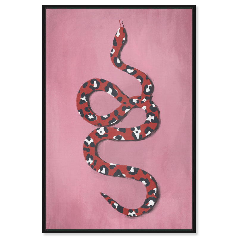Cadre rose sur toile «Pink Around I», Noir, H 36 po x l 24 po