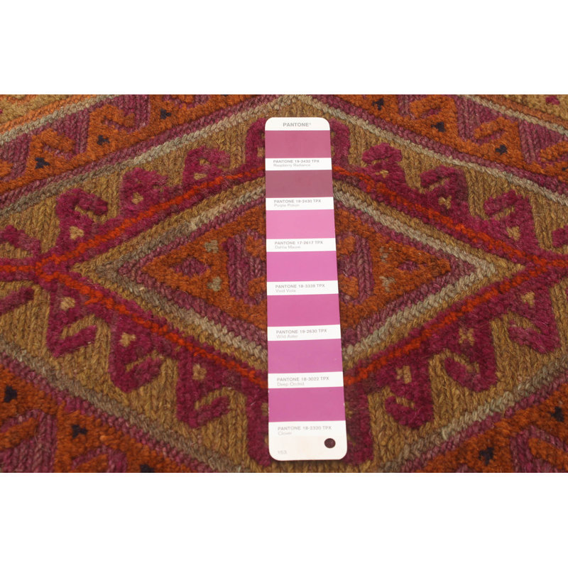 Tapis mauve noué à la main de conception unique 2 pi 10 po x 6 pi 0 po Joanem
