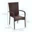 Chaises de salle à manger empilables en rotin avec coussins, ensemble de 2 chaises de patio en osier avec accoudoirs et dossier pour terrasse, terrasse