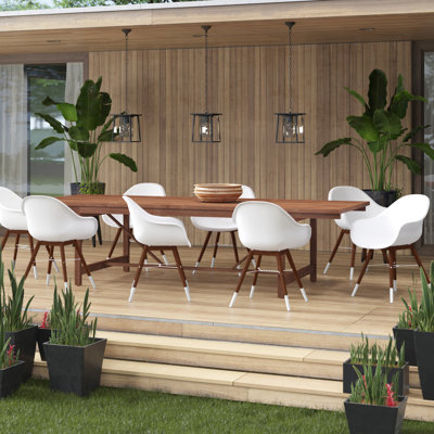 Ensemble de salle à manger de patio pour 8 personnes avec table extensible Alyisa