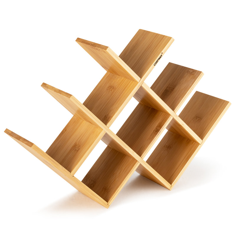 Anouk 8 Bottle Solid Wood Tabletop Wine Bottle Rack in Natural