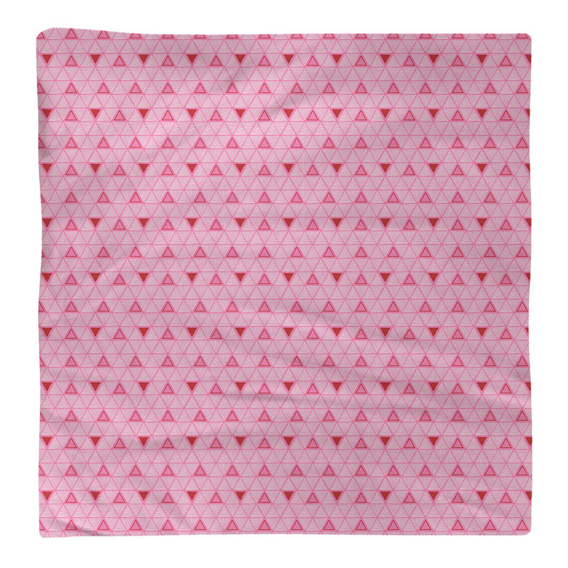 Geometric Square Napkin, 10" x 10", Pink/Red/Peach, Polyester