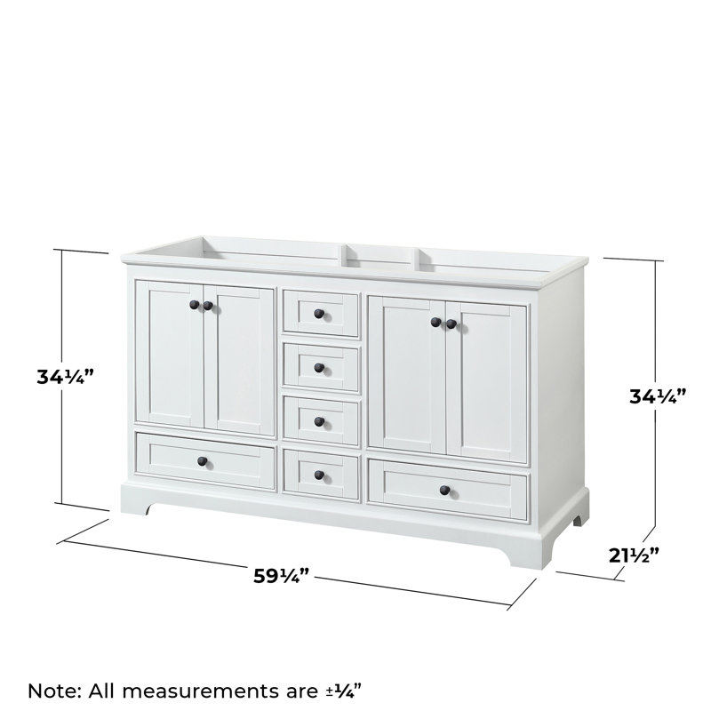 Base de meuble-lavabo double Deborah, Blanc / noir