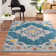 Kynzleigh Oriental Flatweave Blue/Light Gray/Yellow Power Loomed Indoor/Outdoor Area Rug