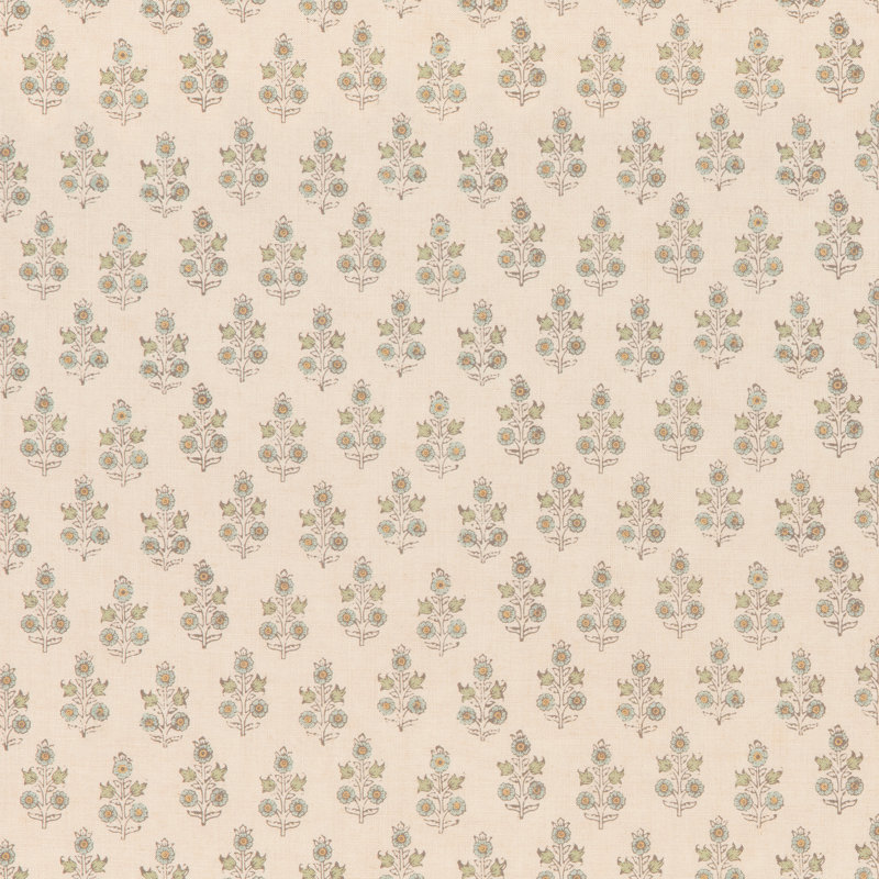 House Small Prints Poppy Sprig Fabric, Aqua