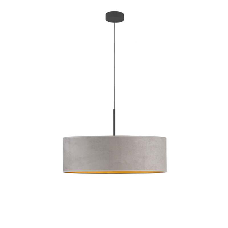 5 - Light Drum Pendant, Grey, Black