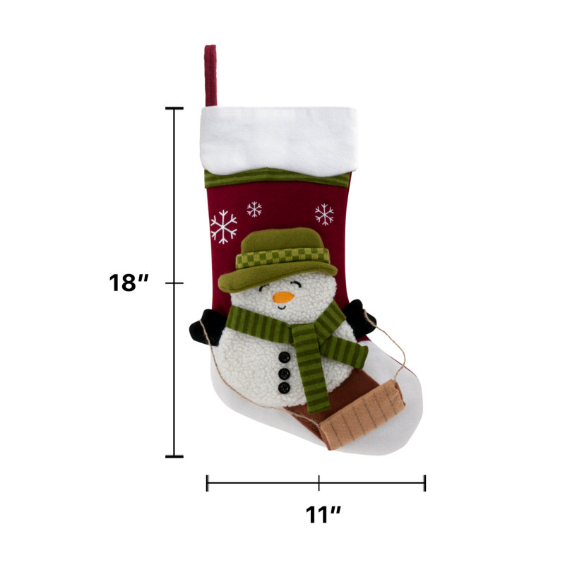 Bonhomme de neige avec un bas de Noël personnalisé, Oui