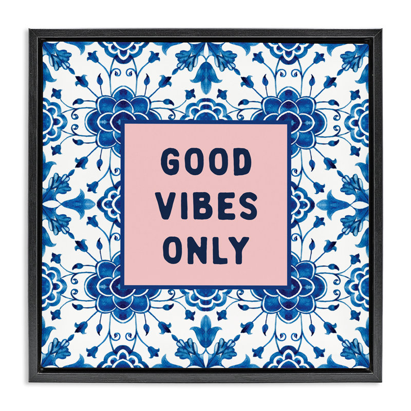 Cadre flottant Good Vibes Only, Cadre flottant noir de jais, H 18 po x l 18 po